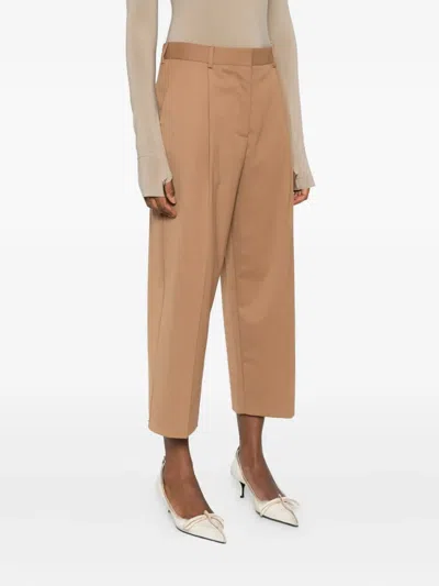 正面褶饰露踝裤