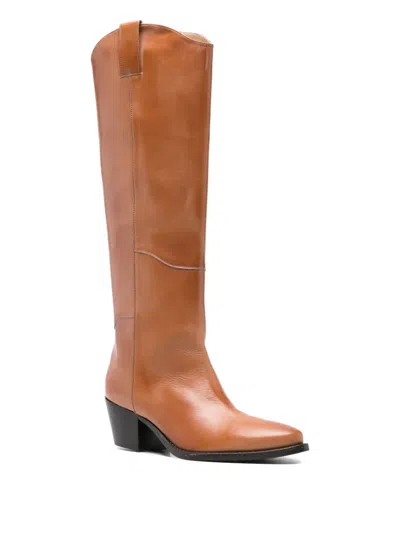 P.a.r.o.s.h Knee-high Leather Boots In Brown