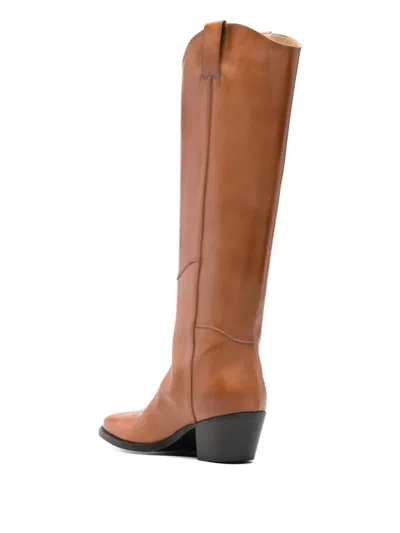 P.a.r.o.s.h Knee-high Leather Boots In Brown