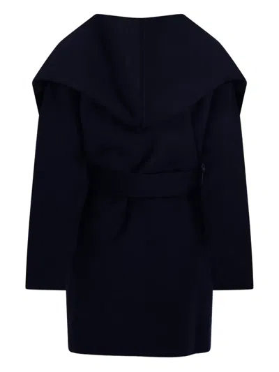 P.a.r.o.s.h Draped Belted Coat In Black