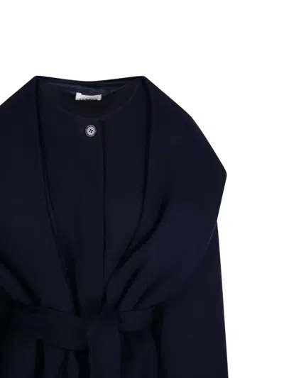 P.a.r.o.s.h Draped Belted Coat In Black