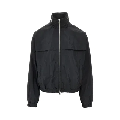 Ami Alexandre Mattiussi Ami Paris Technical Fabric Jacket With Zip And Hood. In Black
