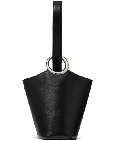 Kate Spade Halo Mini Smooth Leather Bucket Bag In Black