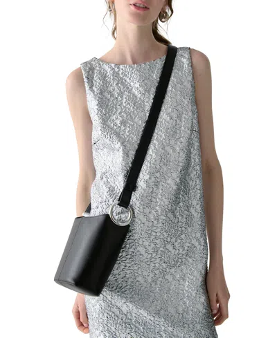 Kate Spade Halo Mini Smooth Leather Bucket Bag In Black