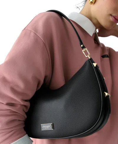 Kate Spade Liv Small Pebbled Leather Convertible Shoulder Bag In Black