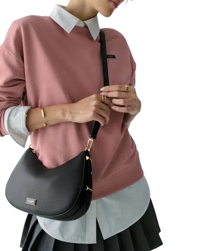 Kate Spade Liv Small Pebbled Leather Convertible Shoulder Bag In Black