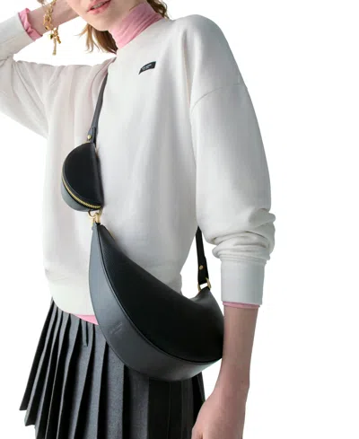 Kate Spade Duo Small Pebbled Leather Crossbody Bag In Black