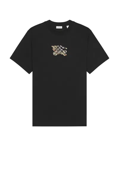 Burberry Graphic Print Crew Neck Short Sleeve T Shirt In Black