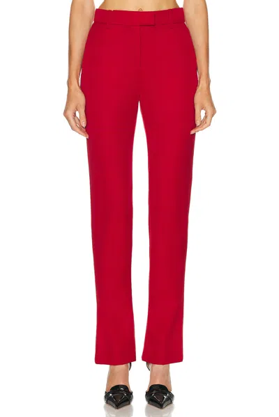 Alexander Mcqueen Stretch Wool Gabardine Trousers In Red