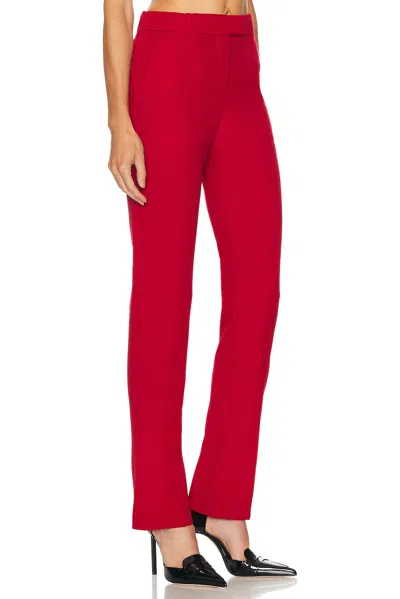 Alexander Mcqueen Stretch Wool Gabardine Trousers In Red