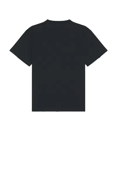 Balenciaga Black Faded Regular Fit Logo T-shirt In Black