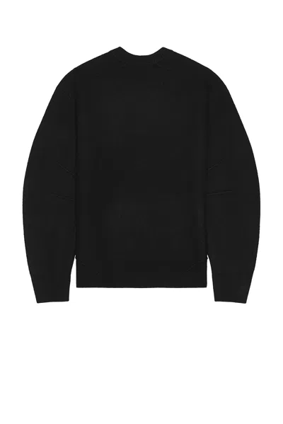 Helmut Lang Boiled Merino Wool Crewneck Sweater In Black