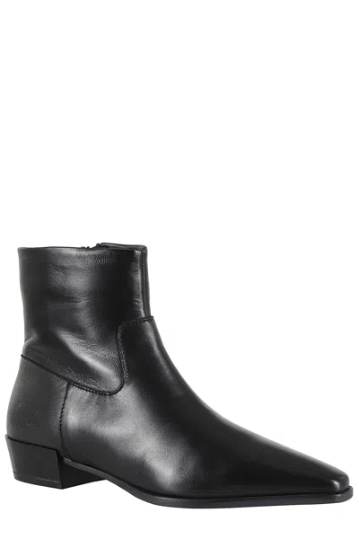Copenhagen Pointed Toe Ankle Boots In Black
