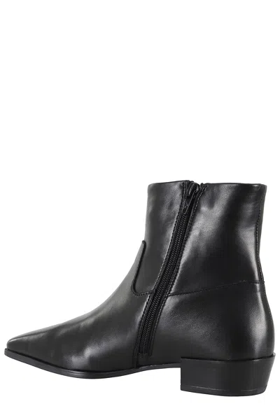 Copenhagen Pointed Toe Ankle Boots In Black
