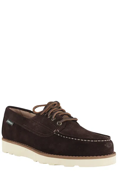 Sebago Brogues With Contrast Stitching And Round Toe In Burgundy