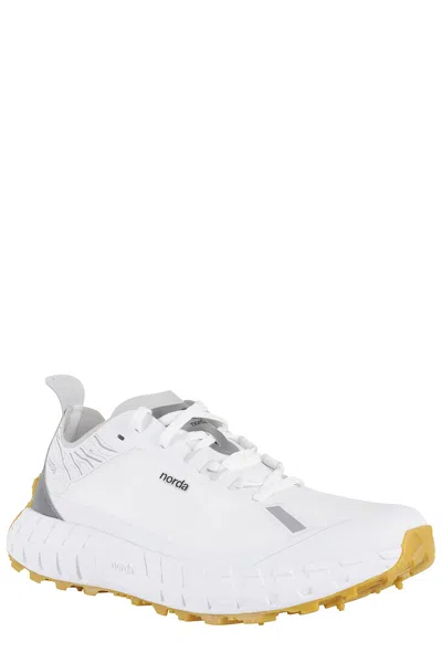 Norda Arnitel White Trail Running Sneaker In Animal Print