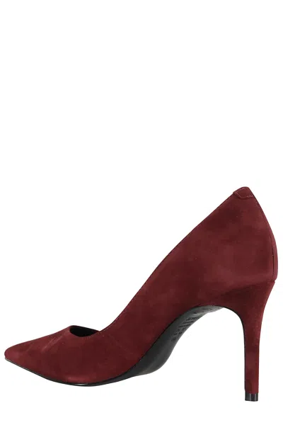 Schutz Burgundy Suede Pumps With Pointed Toe In Burgundy