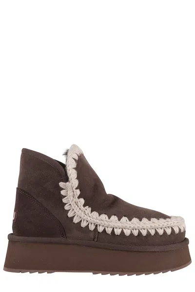 Mou Mini Eskimo Platform Boots In Brown