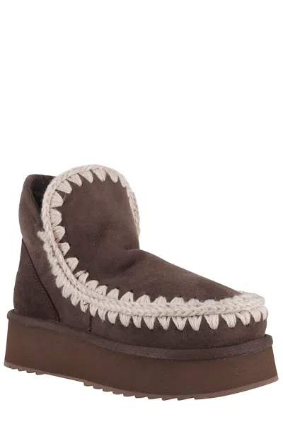 Mou Mini Eskimo Platform Boots In Brown