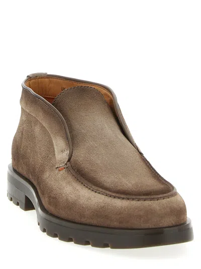 Santoni 'rock' Ankle Boots In Brown