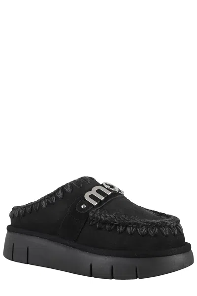 Mou Bounc Clog Metal Logo In Black