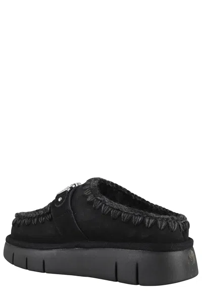 Mou Bounc Clog Metal Logo In Black