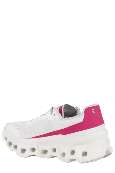 On Cloudmster Sneakers In Ivory With Grenadine Accents In White