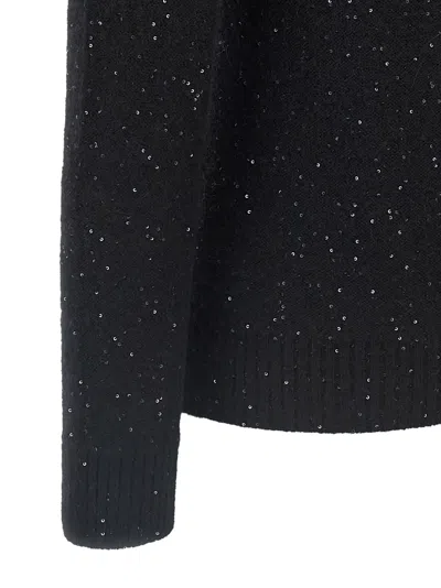 Fabiana Filippi Sequin Turtleneck Sweater Sweaters And Cardigans Black In Blue