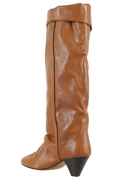 Isabel Marant Elita Gz High Cuffed Pointed Toe Boot In Brown