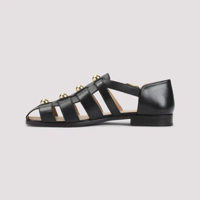 Valentino Leather Sandals In Black