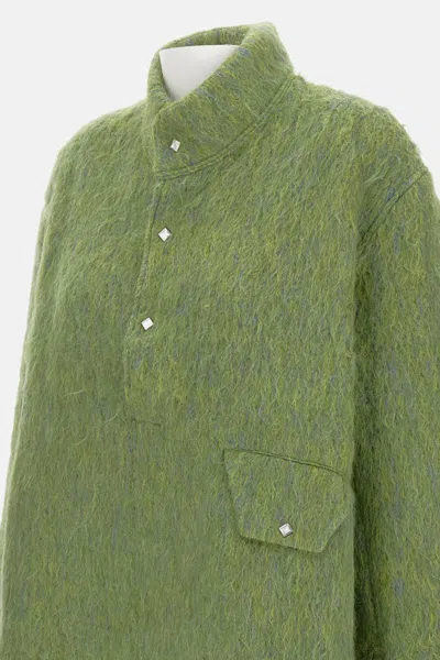 Tanaka Highneck Wool Blend Sweater In Green