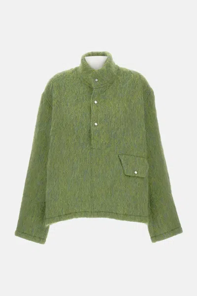 Tanaka Highneck Wool Blend Sweater In Green