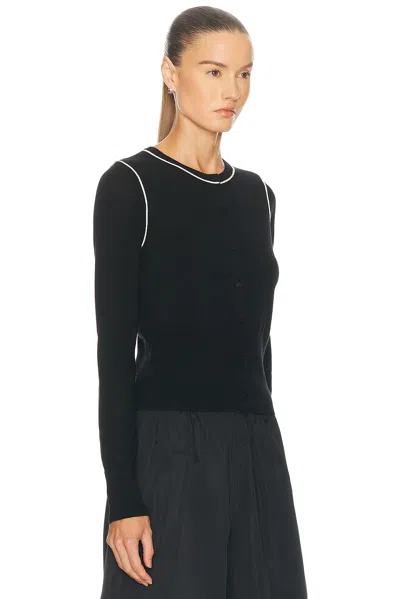 St Agni Wool Fine Line Cardigan In Multi