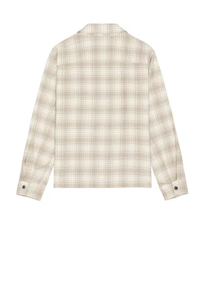 Theory Button-up Shirt In Textured Check In Gold