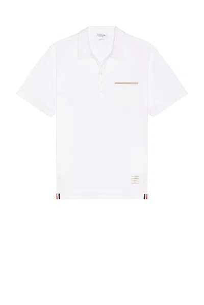 Thom Browne Oversized Short Sleeve Tee With Embroidered Rwb Pocket Trim In Heavy Jersey In White