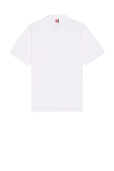 Thom Browne Oversized Short Sleeve Tee With Embroidered Rwb Pocket Trim In Heavy Jersey In White