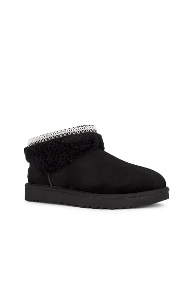 Ugg Womens Classic Ultra Mini Maxi Curly Boots In Black