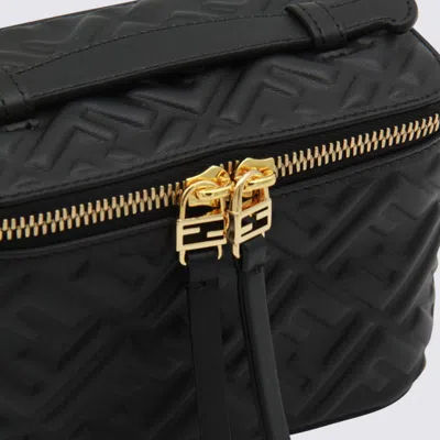 Fendi Black Calf Leather Bos Taurus Shoulder Bag In Black