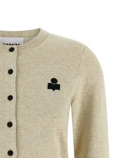 Isabel Marant Étoile Isabel Marant Etoile Melange Cream Cotton Blend Mona Cardigan In Yellow