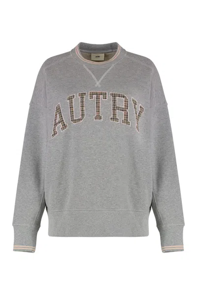 Autry Grey Cotton Sweatshirt In Gray