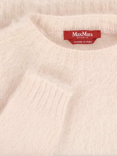 Max Mara Soft Knitwear Long Sleeve Round Neck In Neutral