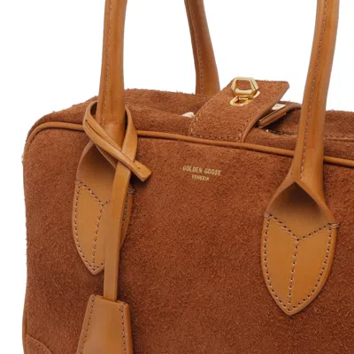 Golden Goose Suede Leather Bag In Leather Color In Brown