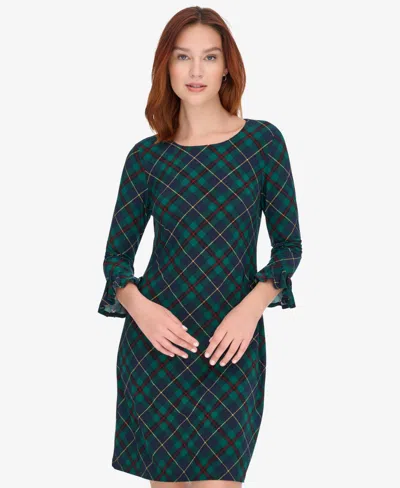 Tommy Hilfiger Women's Plaid Shift Crewneck Dress In Multi