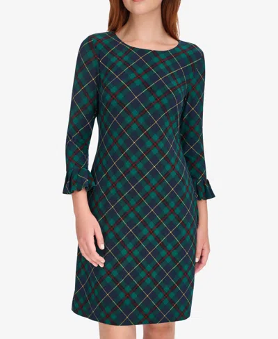 Tommy Hilfiger Women's Plaid Shift Crewneck Dress In Multi