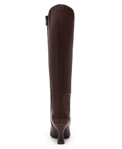 Anne Klein Womens Perfektion Wide Calf Snip Toe Knee High Boots In Animal Print