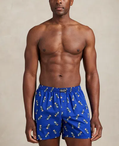 Polo Ralph Lauren Woven Boxer With Bear Print In Blue