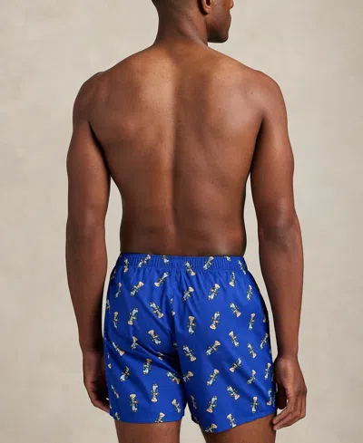 Polo Ralph Lauren Woven Boxer With Bear Print In Blue