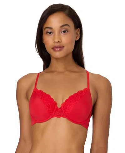 Maidenform Women's Comfort Devotion Extra Coverage Lace Shaping Underwire Bra 9404 In Red