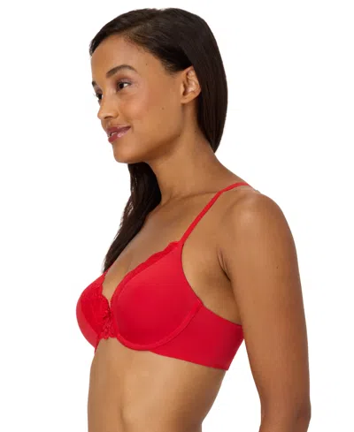 Maidenform Women's Comfort Devotion Extra Coverage Lace Shaping Underwire Bra 9404 In Red