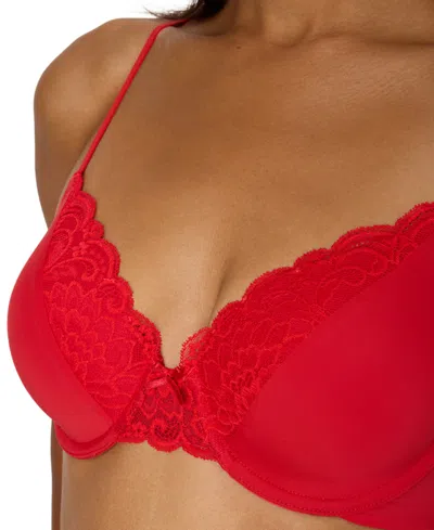 Maidenform Women's Comfort Devotion Extra Coverage Lace Shaping Underwire Bra 9404 In Red
